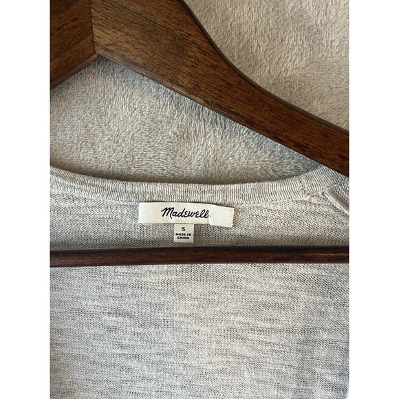 Madewell Cardigan Sweater Women's S Open Front Gray Pockets Lightweight Cotton - Picture 4 of 6